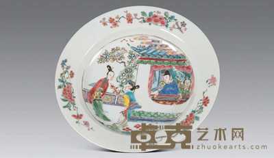 清雍正 粉彩人物纹碟 口径20.9cm；底径11.8cm